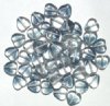 50 10mm Two Tone Crystal & Montana Glass Heart Beads